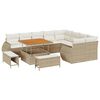 vidaXL Ensemble de canap&eacute; de jardin 12 pc Beige polyrotin