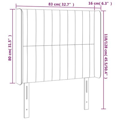 vidaXL Tête de lit à LED Vert foncé 83x16x118/128 cm Velours