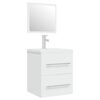 vidaXL Meuble lavabo avec bassin int&eacute;gr&eacute; Blanc Bois d'ing&eacute;nierie