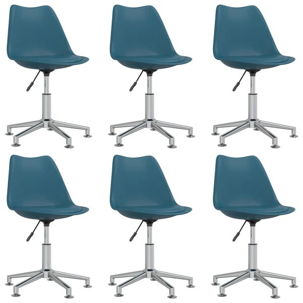 vidaXL Chaises &agrave; manger pivotantes lot de 6 Turquoise similicuir