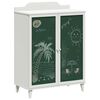 vidaXL Buffet avec Tableau Noir Blanc 80 x 40 x 110 cm