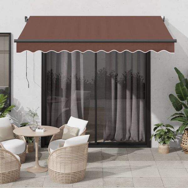 vidaXL Auvent r&eacute;tractable automatique avec LED marron 350x250 cm