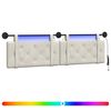 vidaXL T&ecirc;te de lit suspendue Avec lumi&egrave;re LED Cr&egrave;me Velours