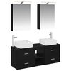 vidaXL Ensemble de mobilier de salle de bain 5 pc Ch&ecirc;ne noir