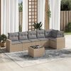 vidaXL Salon de jardin avec coussins 7 pcs beige r&eacute;sine tress&eacute;e