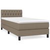 vidaXL Sommier &agrave; lattes de lit avec matelas Taupe 100x200 cm Tissu