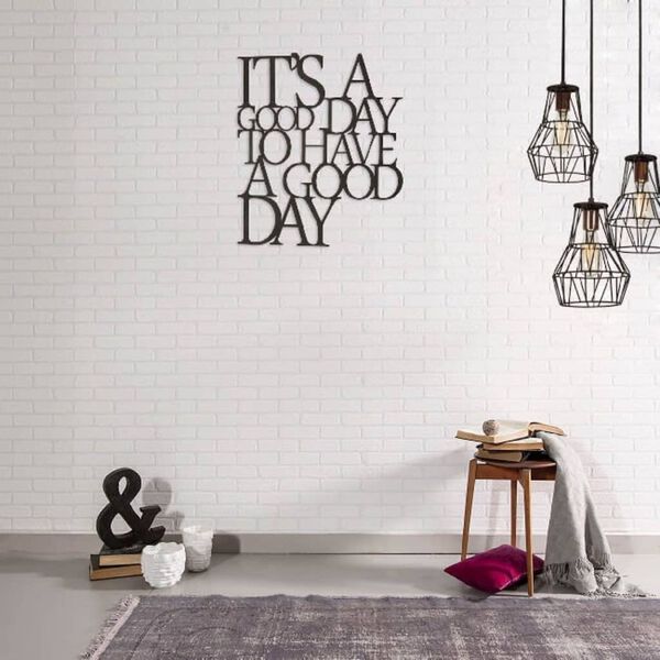 Homemania D&eacute;coration murale Mots 61x70 cm Acier Noir