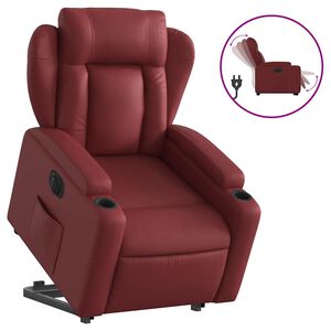 vidaXL Fauteuil inclinable électrique rouge bordeaux similicuir