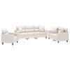 vidaXL Ensemble de canap&eacute;s 3 pcs avec coussins Beige Tissu microfibre