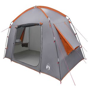 vidaXL Tente Cabane Gris et orange 210 x 210 x 138 cm Polyester