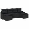 vidaXL Ensemble de salle à manger pour jardin avec coussin 6 pcs Noir