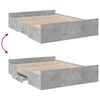 vidaXL Cadre de lit avec tiroirs sans matelas gris b&eacute;ton 160x200 cm