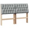 vidaXL T&ecirc;te de lit capitonn&eacute;e Gris clair 150 cm Pin massif