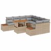 vidaXL Ensemble de canap&eacute; de jardin 9 pc Beige Poly rotin