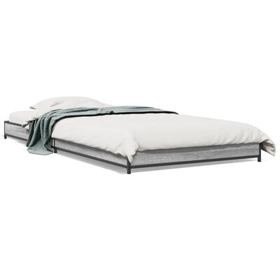 vidaXL Cadre de lit sans matelas sonoma gris 100x200 cm