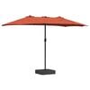 vidaXL Parasol de jardin Terre cuite 385 x 209 x 244 cm Polyester