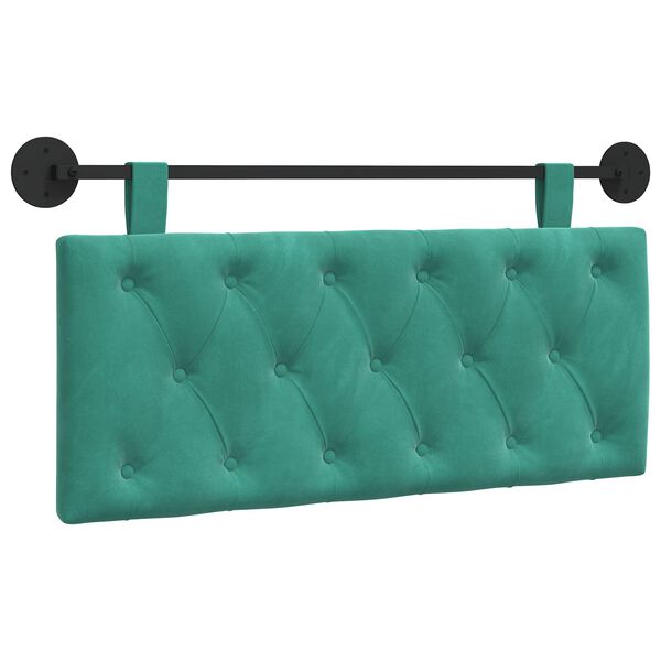 vidaXL T&ecirc;te de lit suspendue Turquoise 110 x 55 x 7 cm Velours