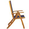 vidaXL Chaises pliables de jardin lot de 2 bois d'acacia et textil&egrave;ne