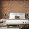 DUTCH WALLCOVERINGS Papier peint Motif avec pins Bleu et orange