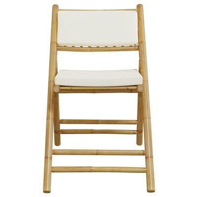 vidaXL Chaises de bistro pliantes lot de 4 et coussins blanc crème