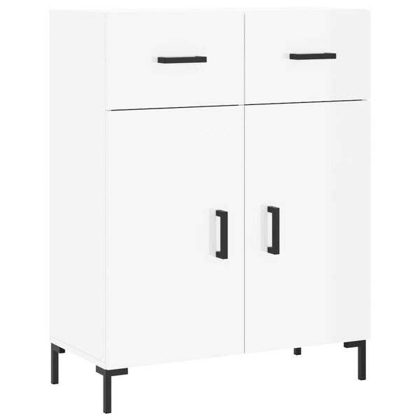 vidaXL Buffet Blanc brillant 69,5x34x90 cm Bois d'ing&eacute;nierie