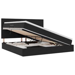 vidaXL Lit avec rangement et matelas Noir 200 x 200 cm Velours