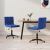 vidaXL Chaises pivotantes &agrave; manger lot de 2 bleu velours