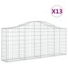 vidaXL Paniers &agrave; gabions arqu&eacute;s 13 pcs 200x30x80/100 cm Fer galvanis&eacute;