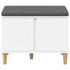 vidaXL Banc d'entr&eacute;e avec coussin avec stockage Blanc 60 x 38 x 46 cm