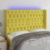vidaXL T&ecirc;te de lit &agrave; LED Vert 147x16x118/128 cm Tissu