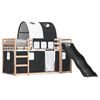 vidaXL Lit superpos&eacute; sans matelas avec toboggan blanc noir 80x200 cm