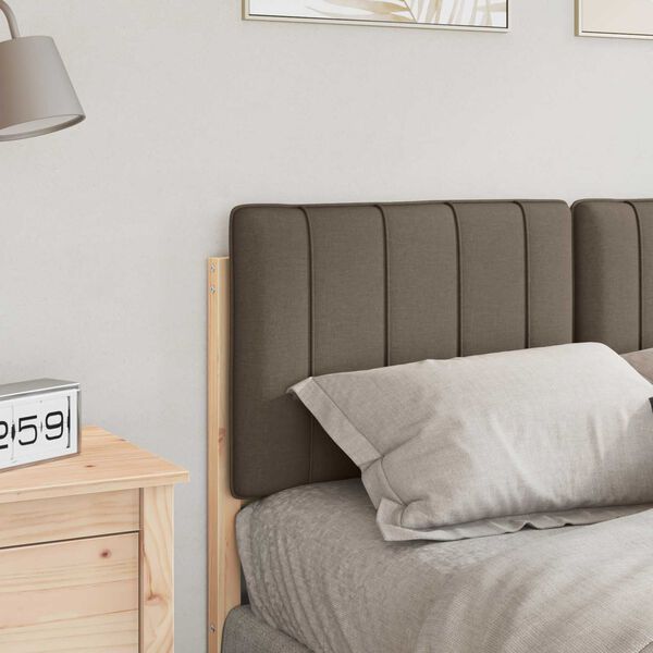 vidaXL T&ecirc;te de lit capitonn&eacute;e Marron et Taupe 120 cm Pin massif