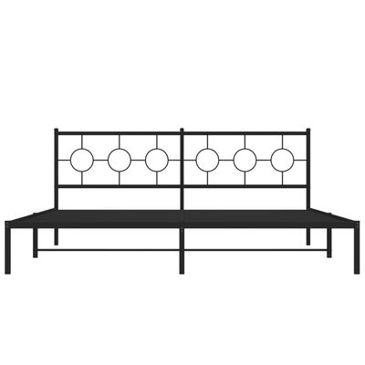 vidaXL Cadre de lit métal sans matelas avec tête de lit noir 193x203cm