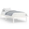 vidaXL Cadre de lit sans matelas blanc bois massif
