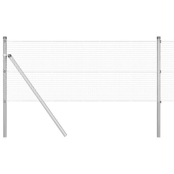 vidaXL Cl&ocirc;ture avec poteaux Argent 0,5 x 100 m Acier