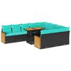 vidaXL Ensemble de canap&eacute;s de jardin 11 pcs et coussins rotin acacia