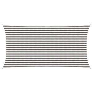 vidaXL Voile d'ombre 2,5 x 5 m HDPE Rectangulaire Gris clair et blanc