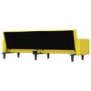 vidaXL Canap&eacute;-lit avec coussins jaune clair tissu