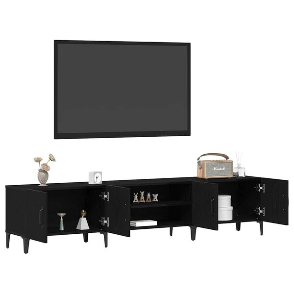 vidaXL Meuble TV Chêne noir 180 x 31,5 x 40 cm Bois d'ingénierie