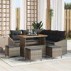 vidaXL Ensemble de canap&eacute; de jardin avec coussin 9 pcs Gris polyrotin