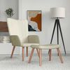vidaXL Chaise de relaxation avec repose-pied Blanc cr&egrave;me Velours
