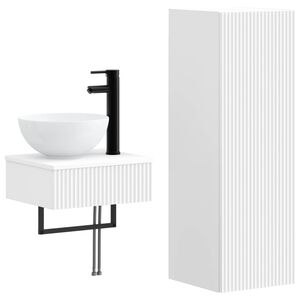 vidaXL Ensemble de mobilier de salle de bain 2 pc Blanc