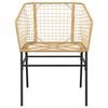 vidaXL Ensemble &agrave; manger de jardin 3pcs marron r&eacute;sine tress&eacute;e verre