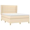vidaXL Sommier &agrave; lattes de lit avec matelas Cr&egrave;me 140x200 cm Tissu