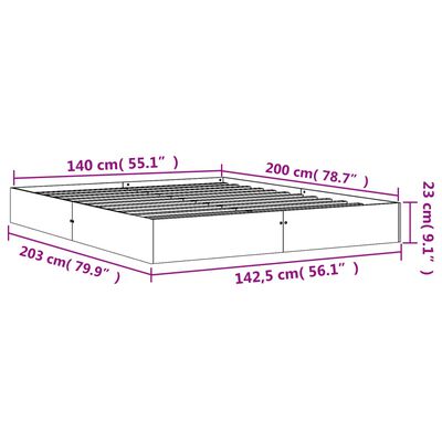 vidaXL Cadre de lit sans matelas cire marron 140x200cm bois pin massif