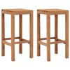 vidaXL Tabourets de bar lot de 2 bois de teck massif