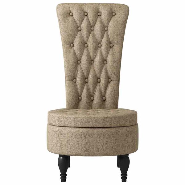 vidaXL Fauteuil &agrave; pantoufle Gris clair 56,5 x 70 x 110 cm Simili daim