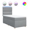 vidaXL Sommier &agrave; lattes de lit avec matelas Gris clair 90x200 cm Tissu