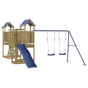 vidaXL Aire de jeux d'ext&eacute;rieur bois de pin impr&eacute;gn&eacute;