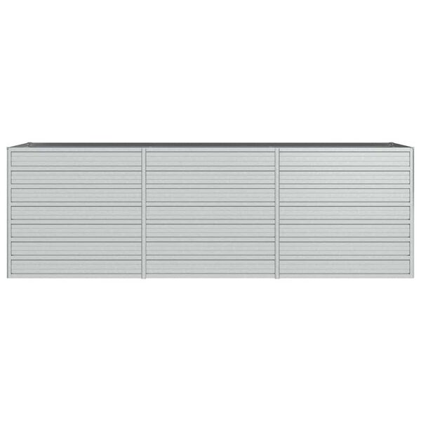 vidaXL Lit sur&eacute;lev&eacute; de jardin 240x80x77 cm Acier galvanis&eacute; Argent&eacute;